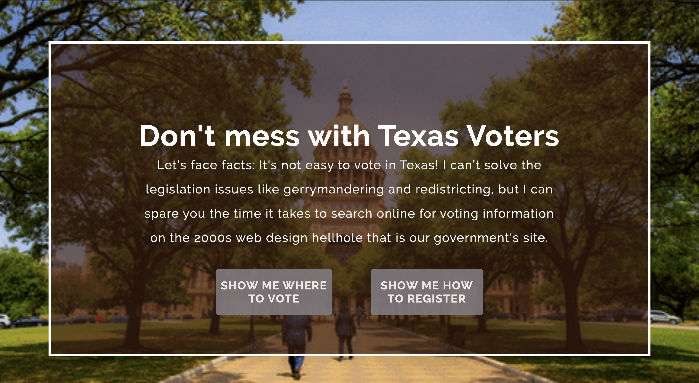 Don't Mess with Texas Voters